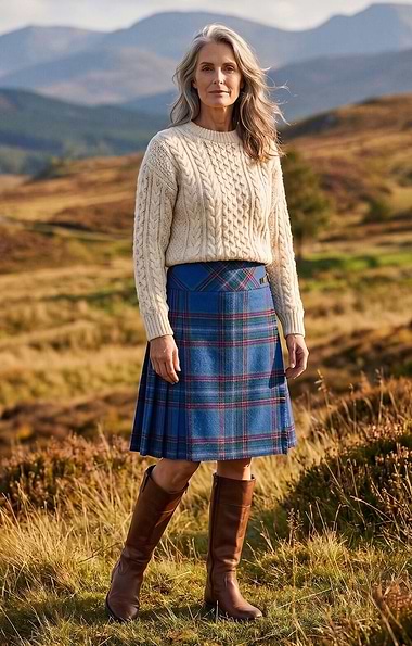 Ladies Long Tweed Kilt