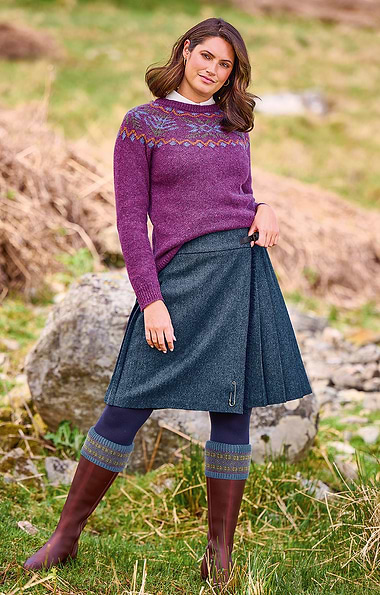Ladies Long Tweed Kilt