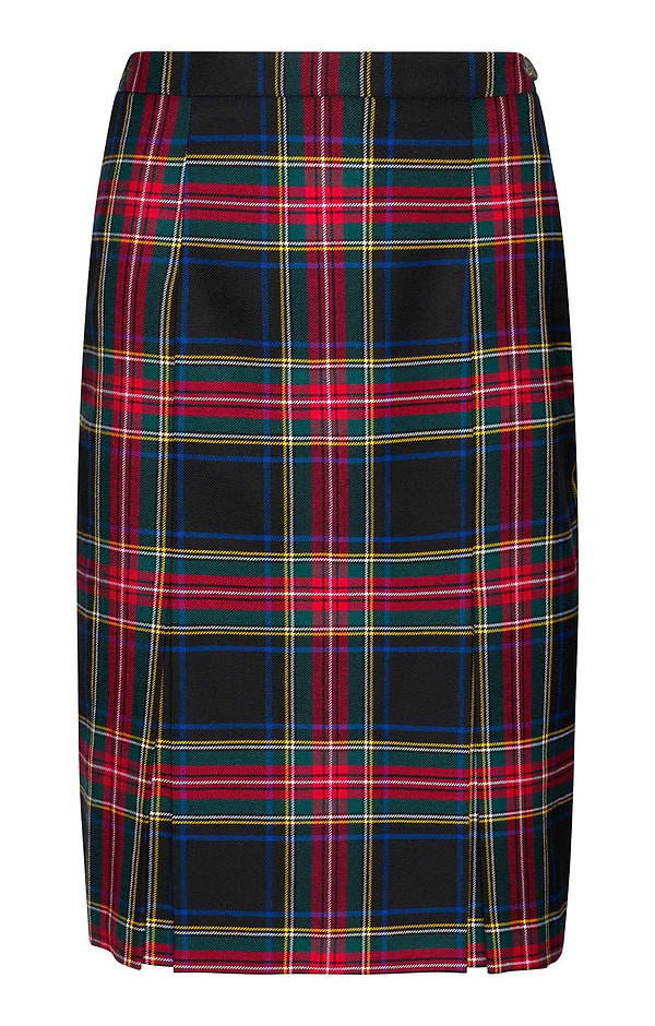 Ladies Plaid Inverted Pleat Skirt