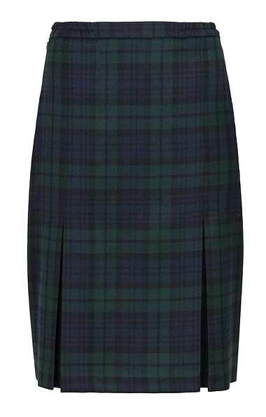 Ladies Plaid Inverted Pleat Skirt