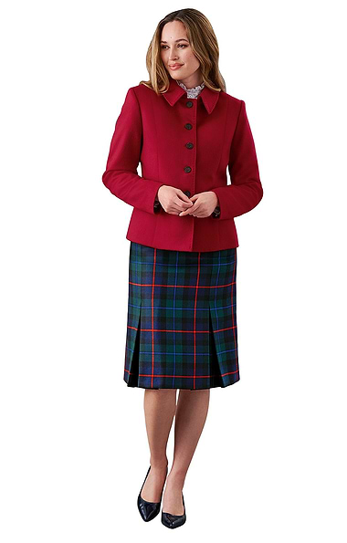 Ladies Plaid Inverted Pleat Skirt