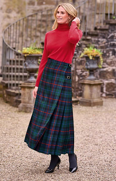 Ladies Full Length Tartan Kilt