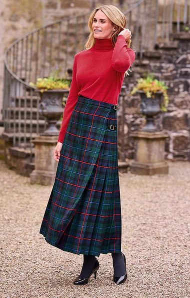 Ladies Full Length Tartan Kilt
