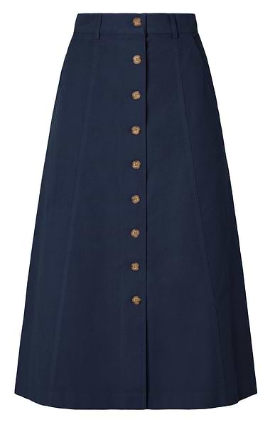 Ladies Stretch Moleskin Long Button Skirt