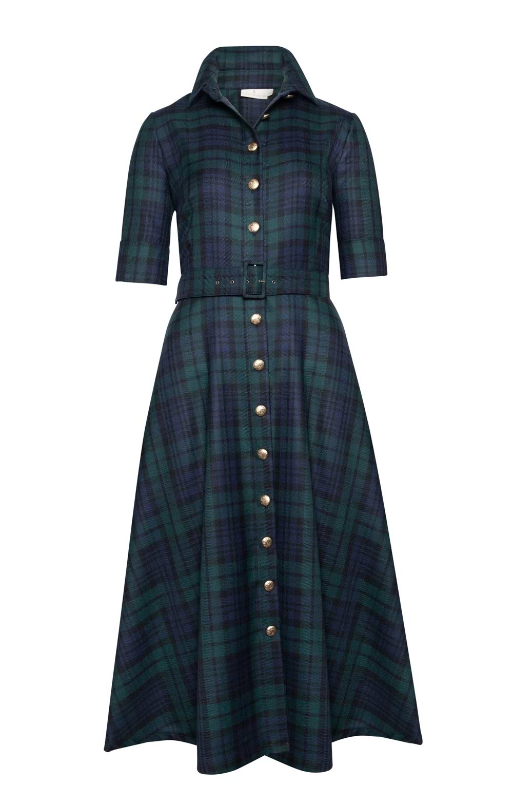 Ladies Plaid Gold Button Dress, Black - House of Bruar Ladies Plaid Gold Button Dress, Black - House of Bruar