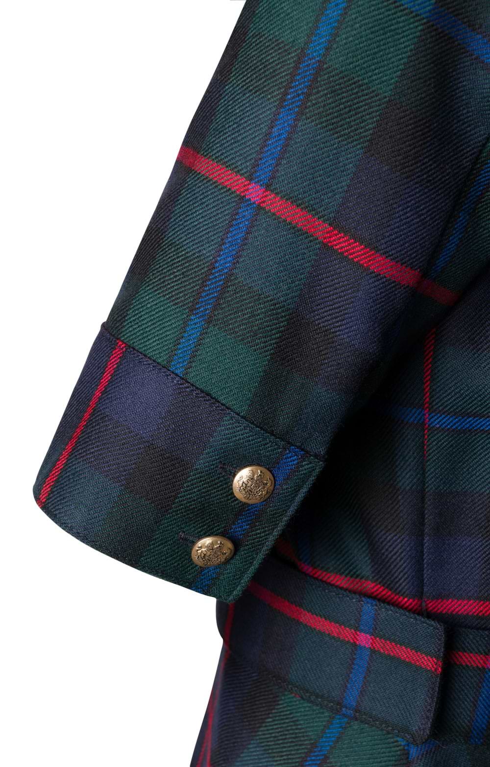 Ladies Plaid Gold Button Dress, Navy - House of Bruar