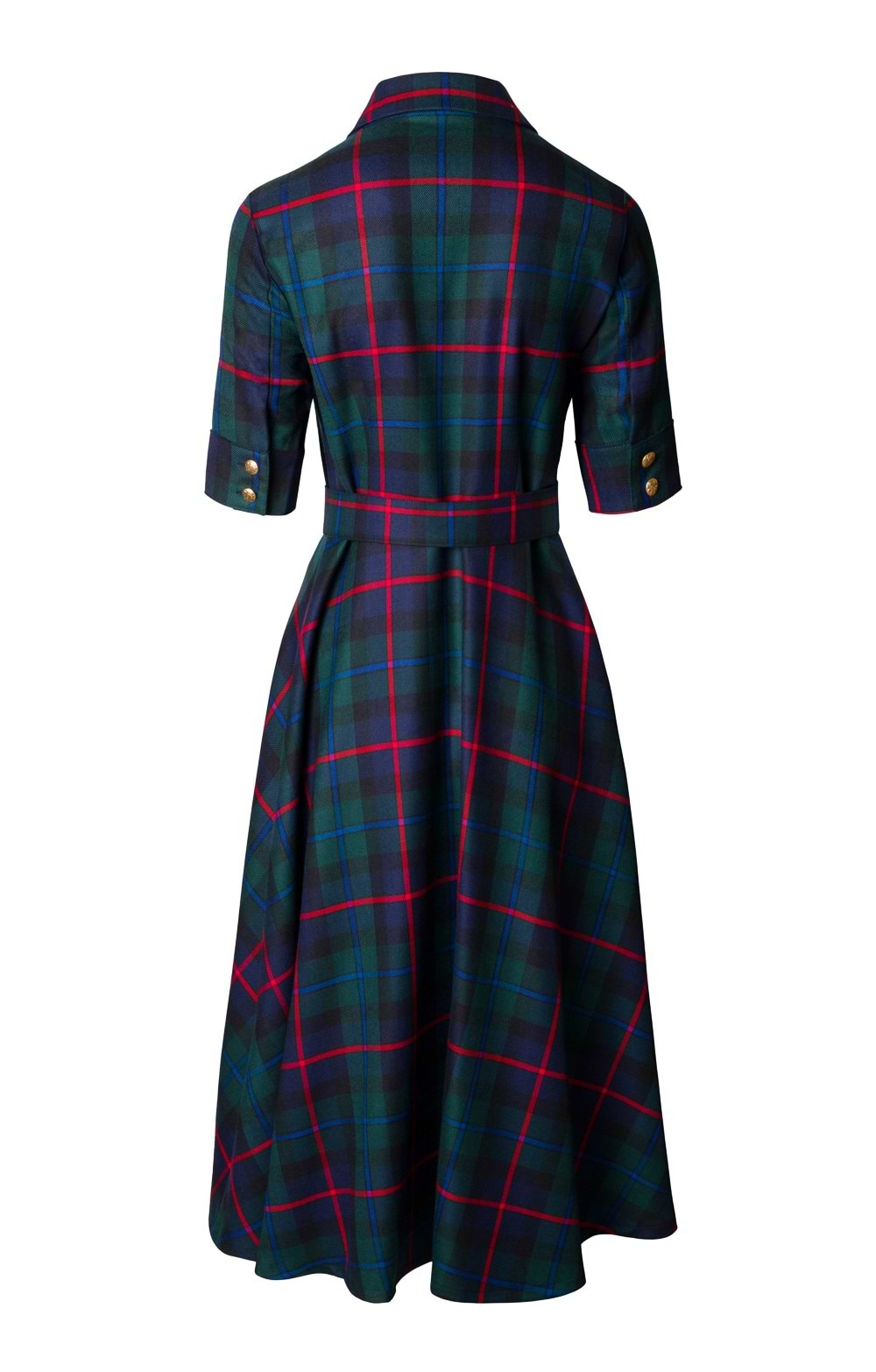 Ladies Plaid Gold Button Dress, Navy - House of Bruar Ladies Plaid Gold Button Dress, Navy - House of Bruar