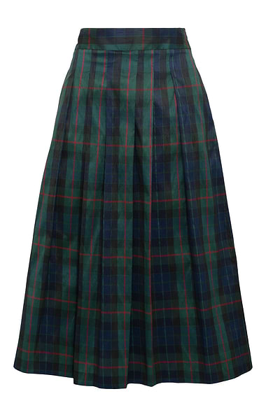 Ladies Box Pleat Tartan Taffeta Skirt