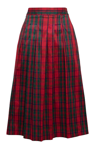 Ladies Box Pleat Tartan Taffeta Skirt