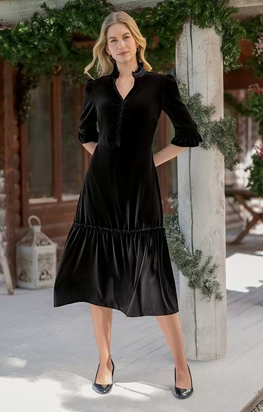 Ladies Victorian Velvet Dress