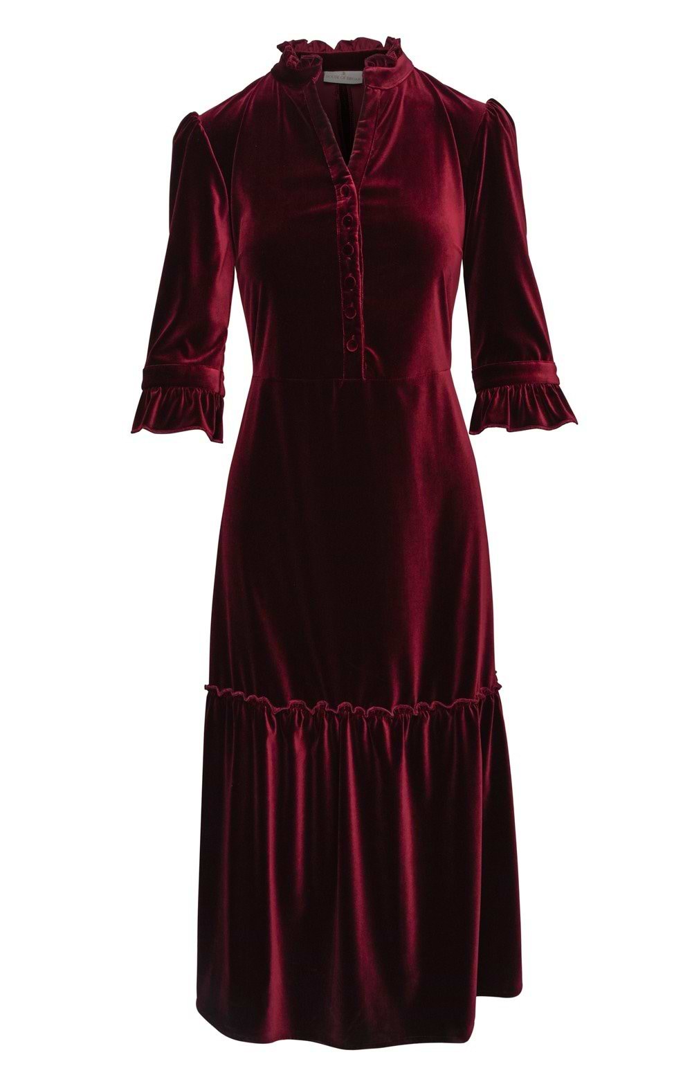 Ladies Victorian Velvet Dress, Red - House of Bruar
