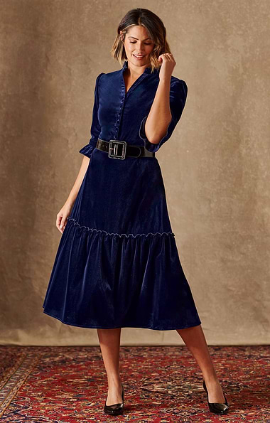 Ladies Victorian Velvet Dress