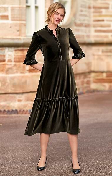Ladies Victorian Velvet Dress
