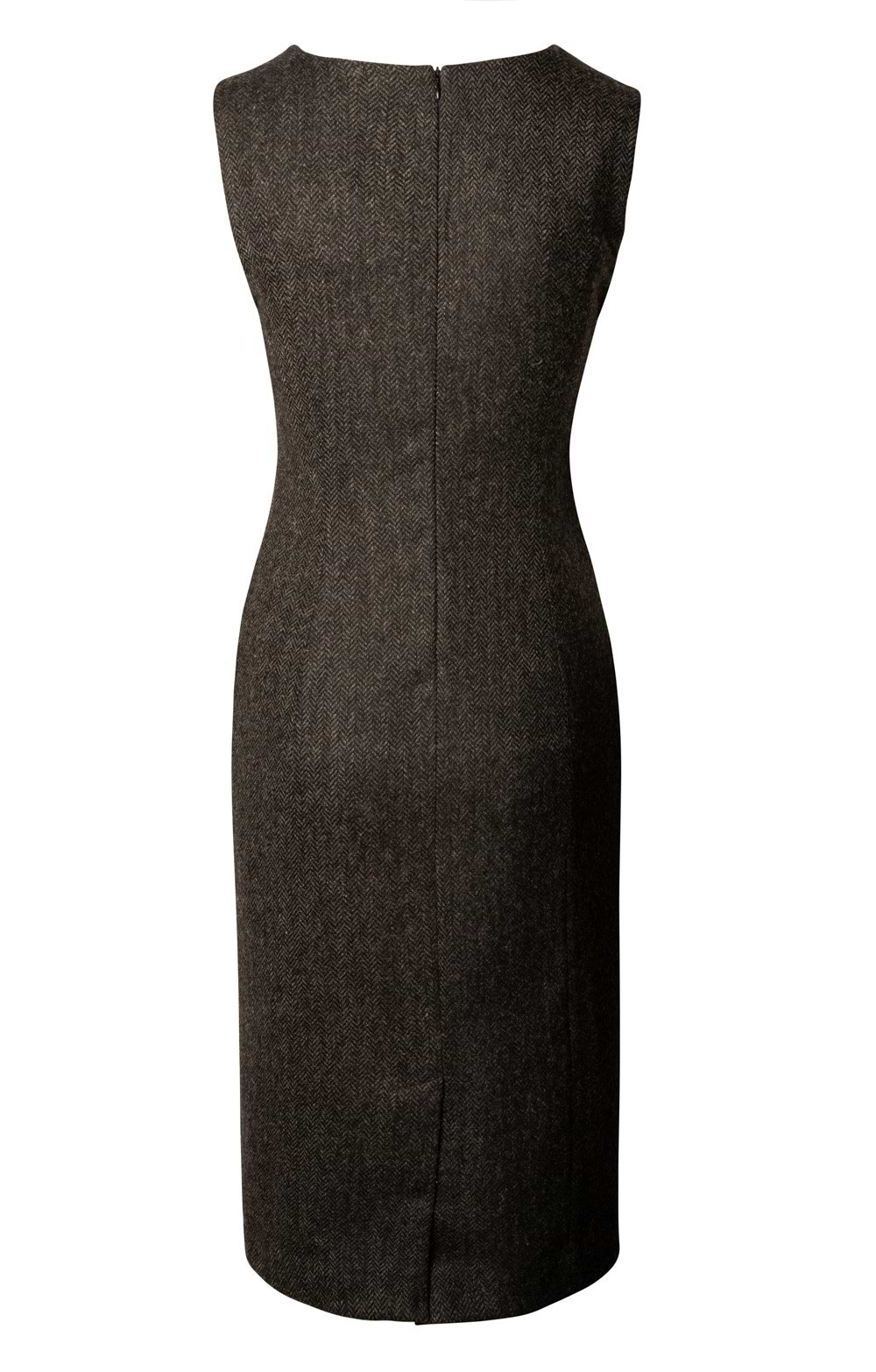 Ladies Tweed Sleeveless Shift Dress, Black - House of Bruar