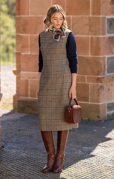 Ladies Tweed Sleeveless Shift Dress