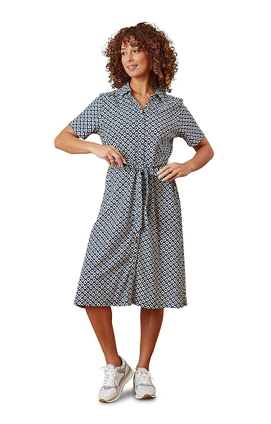 Ladies Adini Cotton Slub Ikat Bavrina Dress
