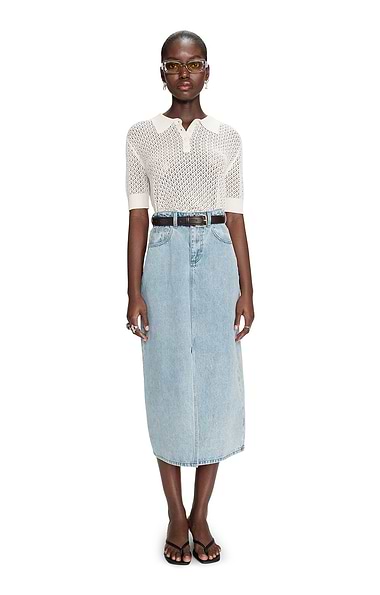 Ladies Grace & Mila Varenne Denim Skirt