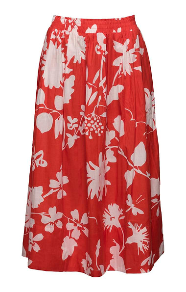 Ladies Elastic Waist Floral Maxi Skirt
