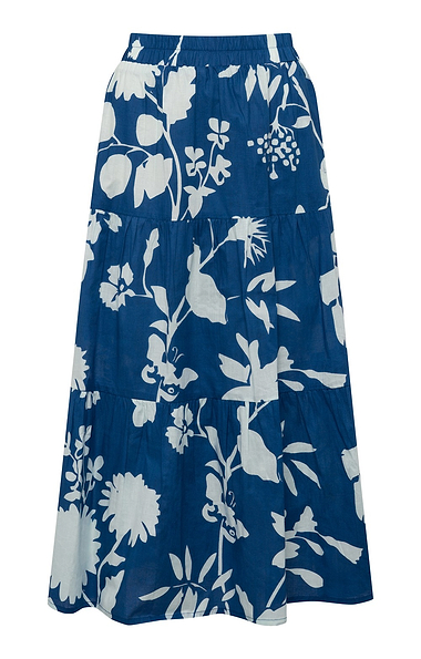 Ladies Two Colour Elastic Waist Floral Skirt