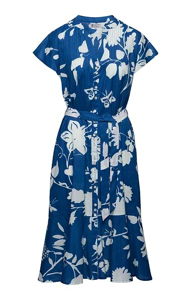 Ladies Two Colour Floral Short Sleeve Dress