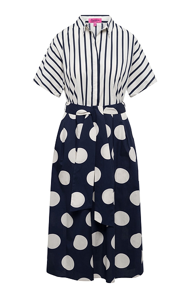 Ladies Polka Dot and Stripe Dress