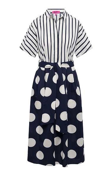 Ladies Polka Dot and Stripe Dress