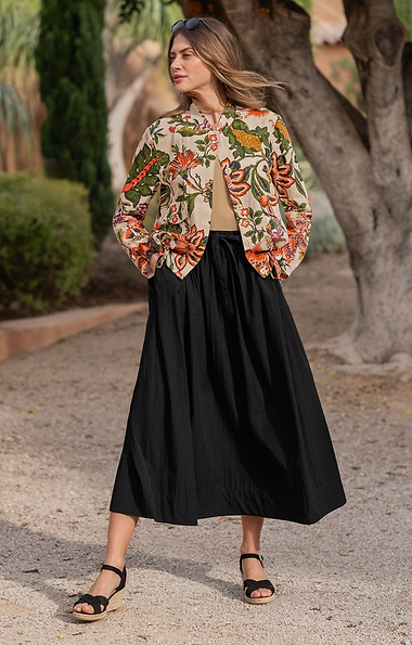 Ladies Tie Waist Maxi Skirt