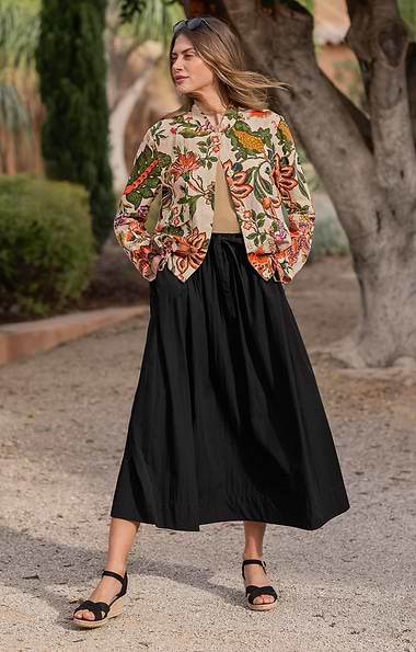 Ladies Tie Waist Maxi Skirt