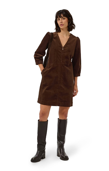 Ladies Part Two Corinna Corduroy V-Neck Dress
