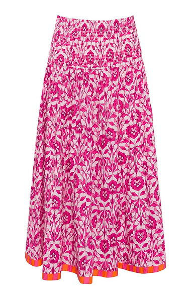 Ladies Hand Printed Tiered Cotton Skirt
