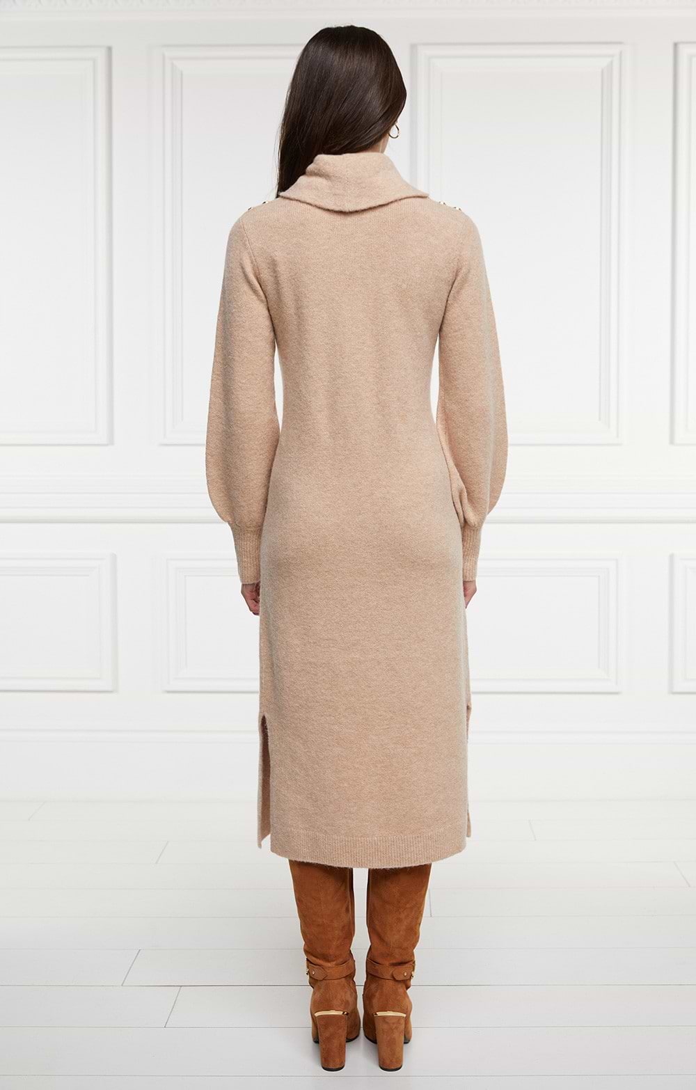 Ladies Holland Cooper Berkeley Roll Neck Knitted Dress, Brown - House of  Bruar