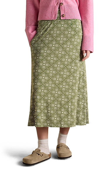 Ladies Joules Nia Jersey Print Midi Skirt
