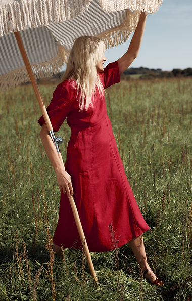Ladies Seasalt Grass Wave Linen Dress