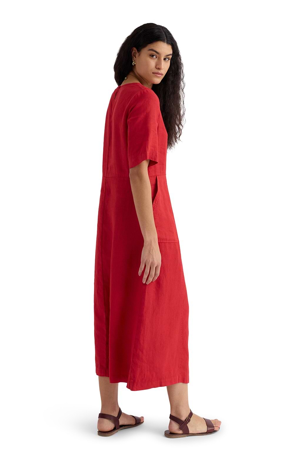 seasalt linen dress Seasalt Cornwall Women's Grass Wave Linen Midi Dress - Green - Size 14