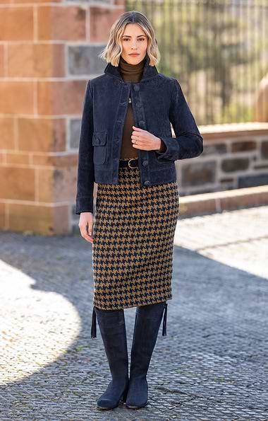Ladies Tailored Houndstooth Skirt