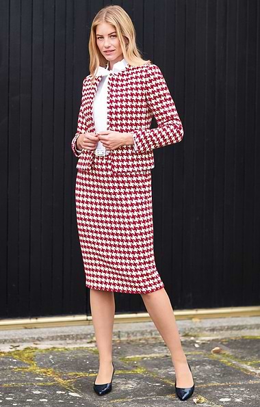 Ladies Tailored Houndstooth Skirt