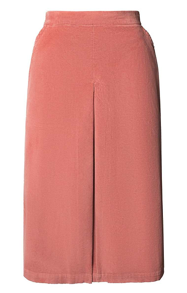 Ladies Washed Cord Vented Skirt
