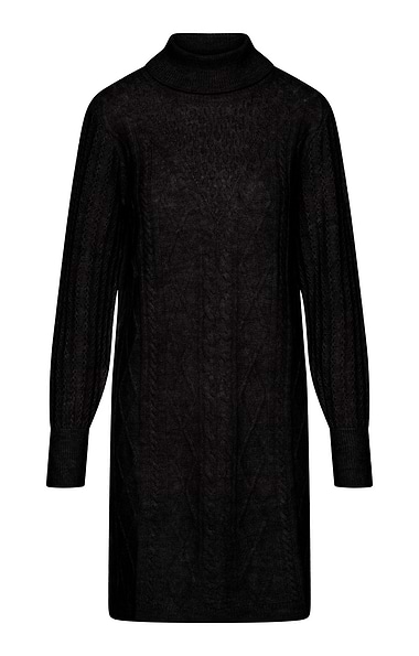 Ladies Cable Knit Roll Neck Dress