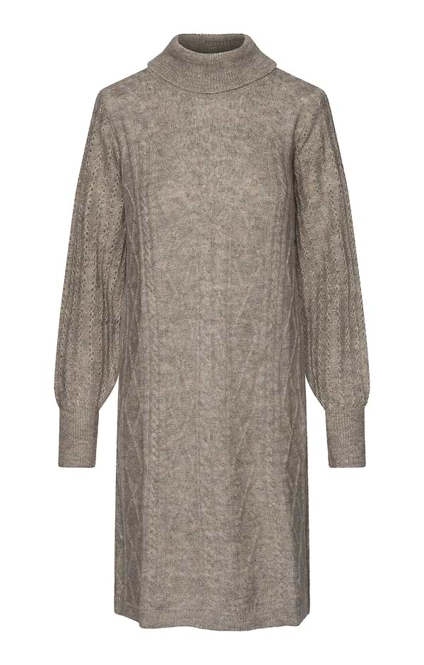 Ladies Cable Knit Roll Neck Dress