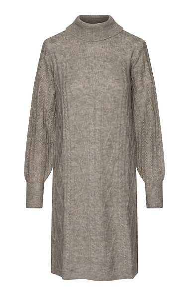 Ladies Cable Knit Roll Neck Dress