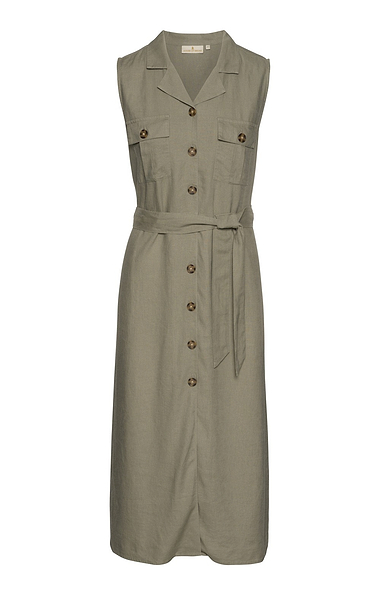 Ladies Linen Blend Safari Dress