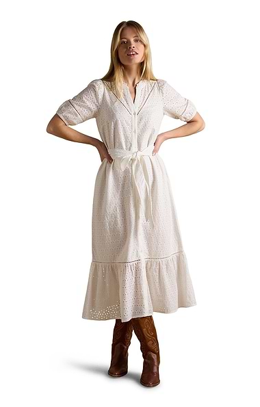 Ladies Joules Susanna Broderie Dress
