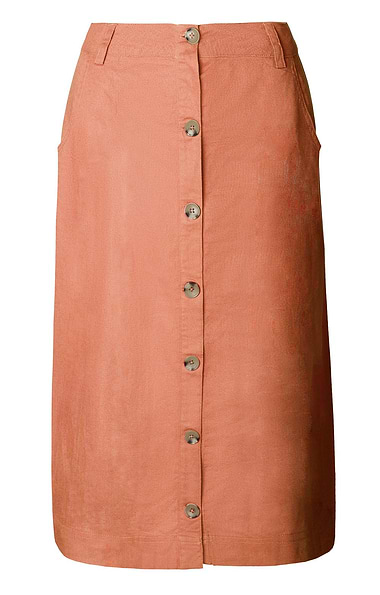 Ladies Linen Rich Button Skirt