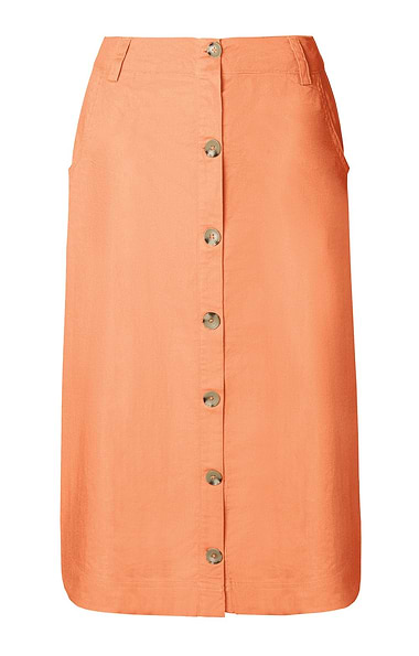 Ladies Linen Rich Button Skirt