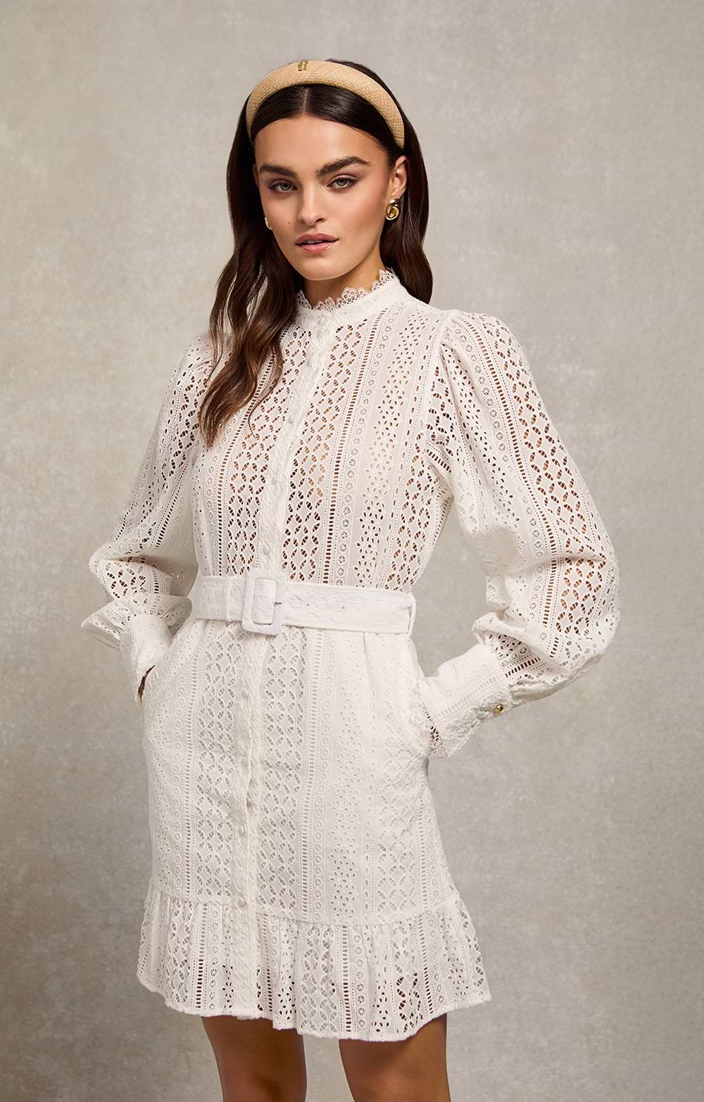 Holland Cooper Broderie Lace Dress White Women's Size 12 Holland Cooper Broderie Lace Dress White Women's Size 12