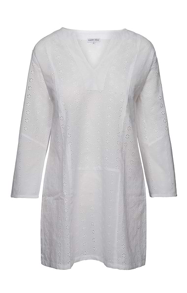 Ladies Broderie V-Neck Dress