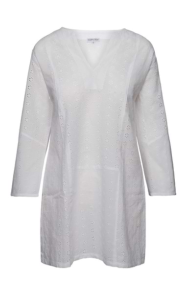 Ladies Broderie V-Neck Dress
