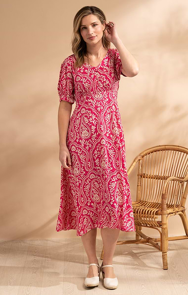 Ladies House of Bruar Exclusive Paisley Floral Tea Dress