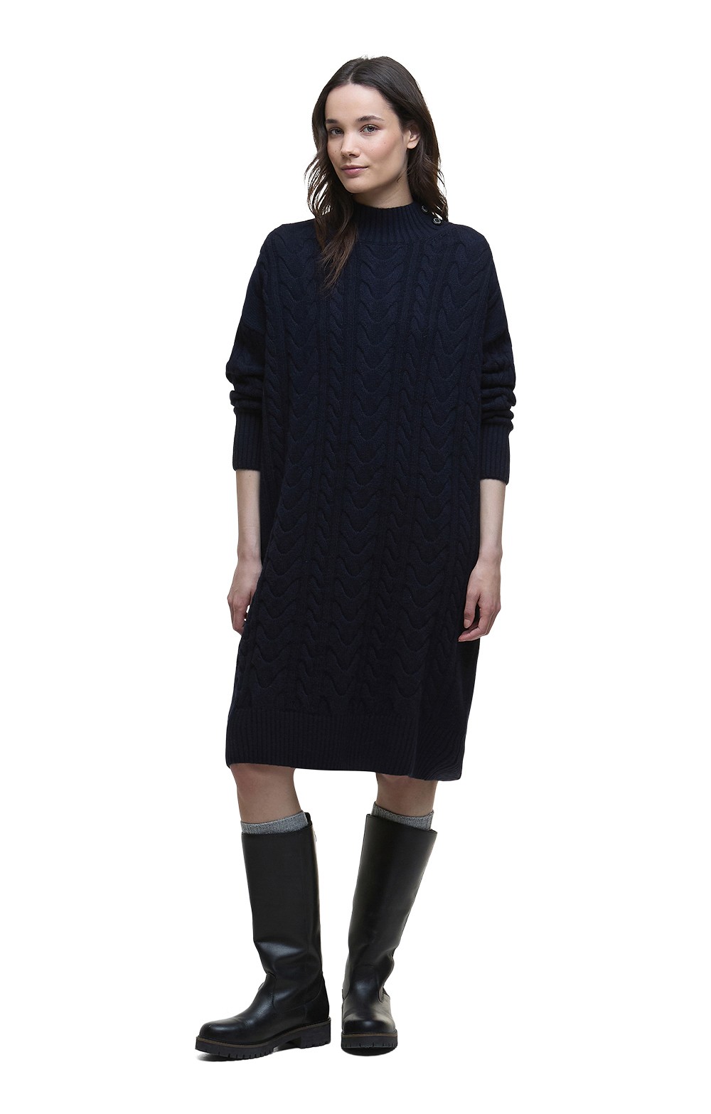 Ladies Barbour Belford Knit Mini Dress, Navy - House of Bruar Ladies Barbour Belford Knit Mini Dress, Navy - House of Bruar