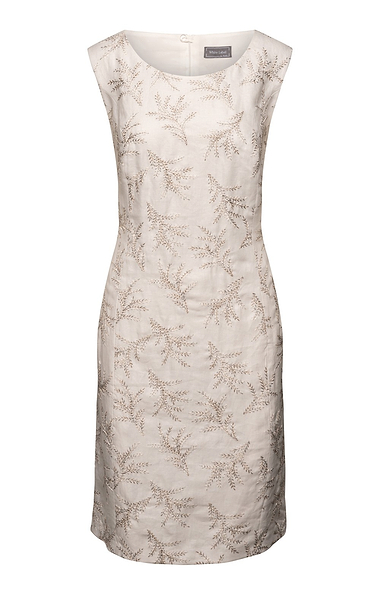 Ladies Linen Embroidered Shift Dress